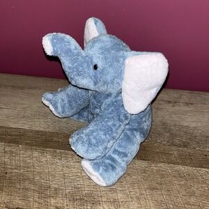 TY Babies 100% TyLux PLUFFIES ELEPHANT WINKS Gray PINK EARS‎ 2002 RETIRED No Tag